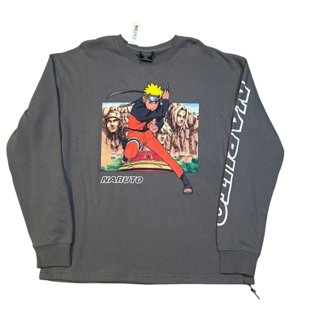 Gray Naruto Graphic Sweatshirt